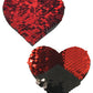 Cache-tétons Cœurs à Paillettes Réversibles Changeant de Couleur Pastease Premium – Rouge/Noir Taille Unique