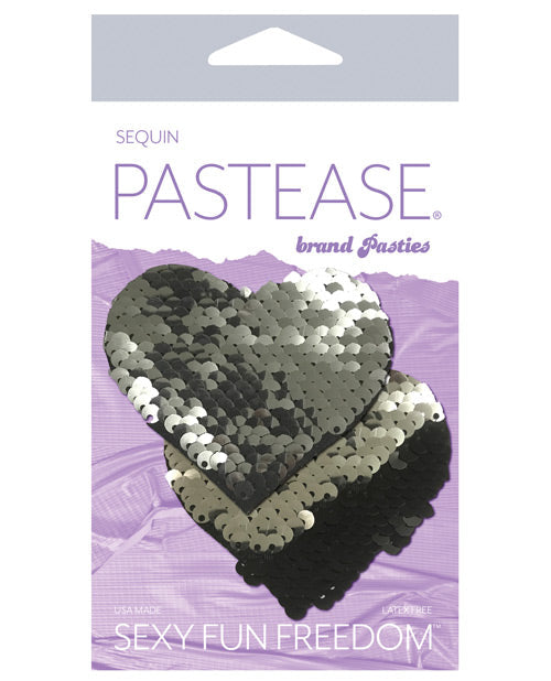 Pastease Cœur à sequins réversibles à couleur changeante Premium - Ardoise/Noir Taille unique