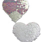 Lentejuelas reversibles con cambio de color Pastease Premium Corazón - Perla/Blanco Talla única