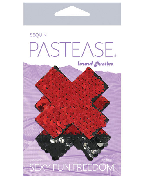 Pastease Premium Color Changing Flip Sequins Cross - Rouge/Noir Taille unique
