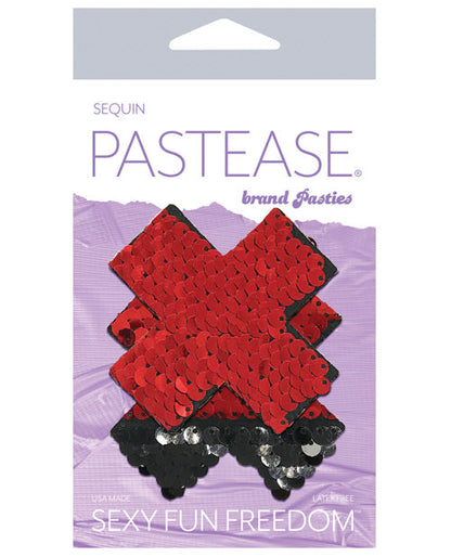 Pastease Premium Color Changing Flip Sequins Cross - Rouge/Noir Taille unique