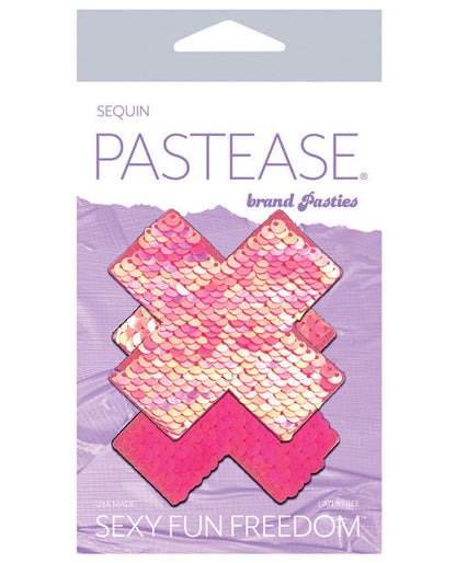 Cache-tétons à paillettes réversibles et changeant de couleur Pastease Premium - Rose Taille Unique