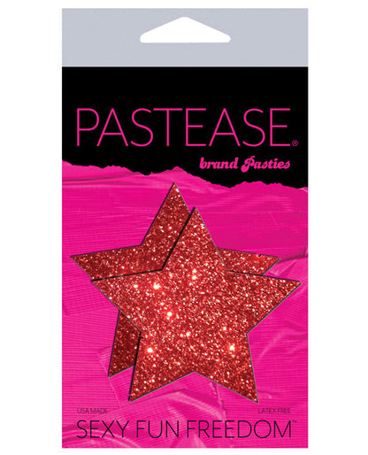 Cache-tétons étoiles à paillettes Pastease Premium - Rouge T/U