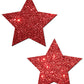 Cache-tétons étoiles à paillettes Pastease Premium - Rouge T/U