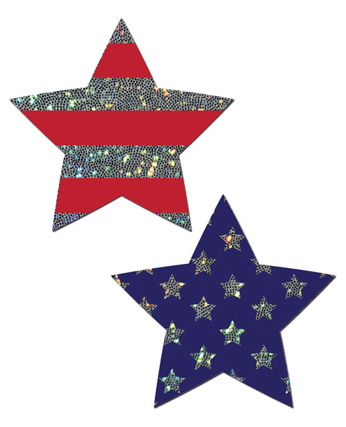 Pastease Premium Purpurina Estrella Patriótica - Rojo/Azul Talla Única