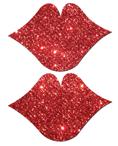 Cache-tétons pailletés Pastease Premium - Lèvres rouges Taille Unique