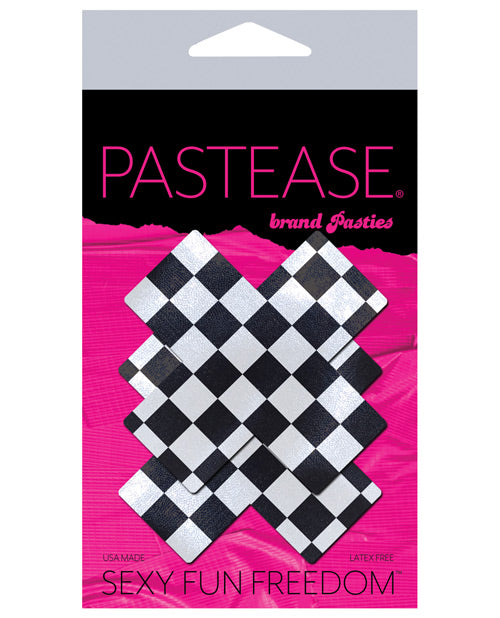 Pañuelo Peinado de Cuadros Pequeños Prémium Pastease - Negro/Blanco Talla Única