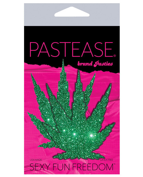 Pegatinas Premium de Hojas de Marihuana con Purpurina de Pastease - Verde T/U