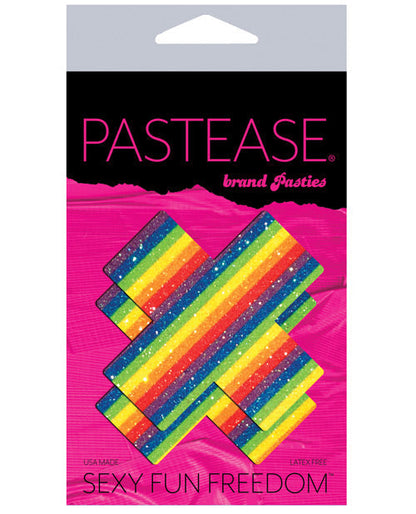 Cache-tétons pailletés Pastease Premium Glitter Plus - Arc-en-ciel Taille Unique