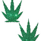 Pegatinas Premium de Hojas de Marihuana con Purpurina de Pastease - Verde T/U