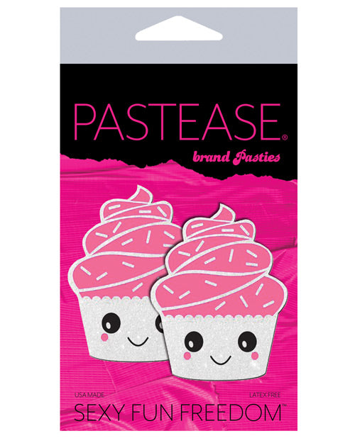 Cubrepezones de escarcha brillante para cupcakes Pastease Premium - Blanco Talla Única
