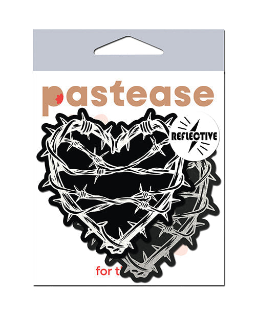 Pastease Cœur en fil barbelé réfléchissant de qualité supérieure – Noir Taille unique