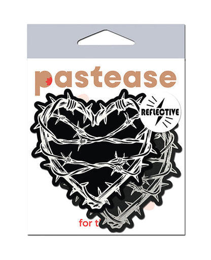 Pastease Cœur en fil barbelé réfléchissant de qualité supérieure – Noir Taille unique