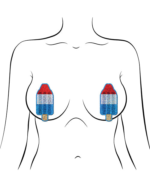 Cache-tétons Premium Bomb Pop - Rouge/Blanc/Bleu Taille unique