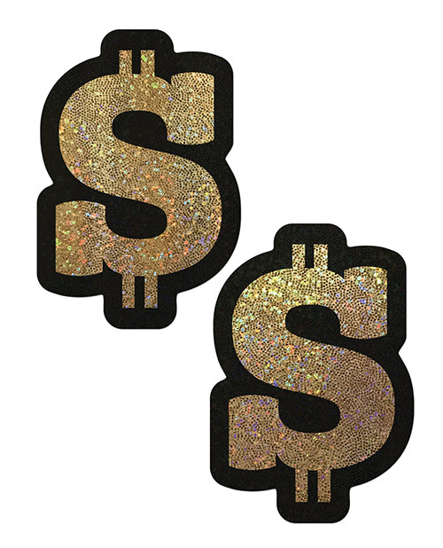 Cache-tétons Premium Paillettes Dollar - Or Taille Unique