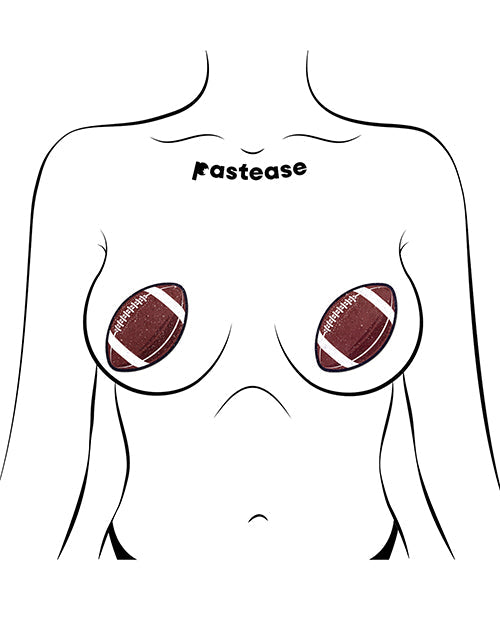 Cache-tétons Football scintillant de qualité supérieure de Pastease - Marron Taille Unique
