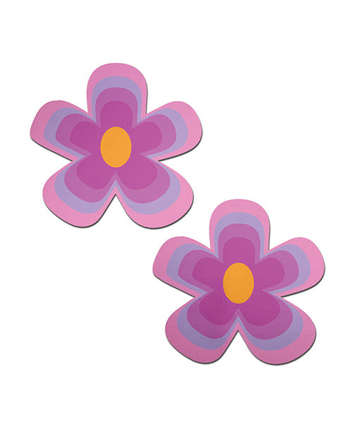 Cache-tétons adhésifs fleurs groovy de qualité supérieure Pastease – Violet T/U