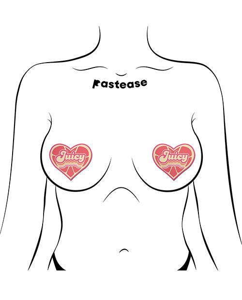 Cache-tétons Premium Cœur Rétro Juicy – Pamplemousse Rose Taille Unique