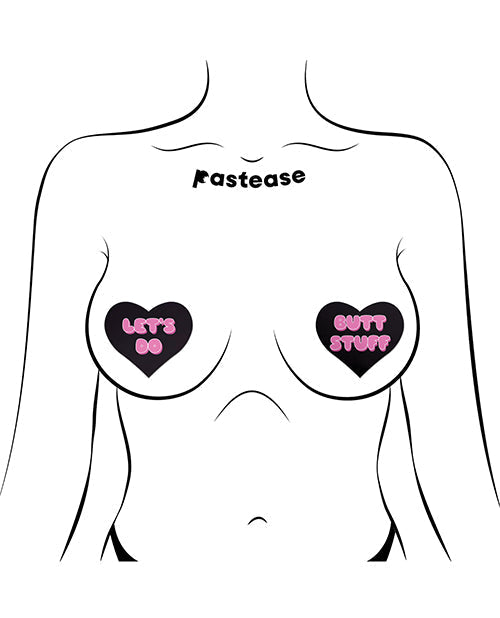 Pastease Premium Cœur Allons Faire des Choses Coquines - Noir/Rose T/U
