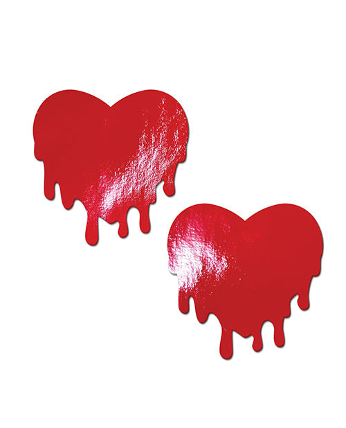 Cache-tétons Cœur fondant en faux cuir Pastease - Rouge Taille Unique