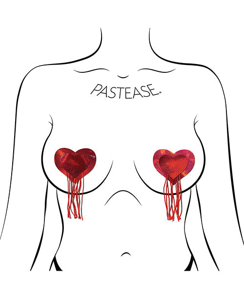 Borlas holográficas Pastease en forma de corazón - Rojo Talla única