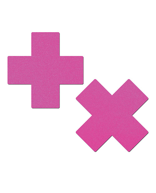 Cache-tétons Pastease Basic Plus X Réactif à la lumière noire – Rose néon Taille unique