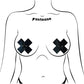 Cache-tétons Pierced Liquid Black Cross avec Piercing Haltère - Noir Taille Unique