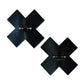 Cache-tétons Pierced Liquid Black Cross avec Piercing Haltère - Noir Taille Unique