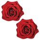 Cache-tétons en velours pailleté Pastease Premium Rose Éclose - Rouge Taille Unique