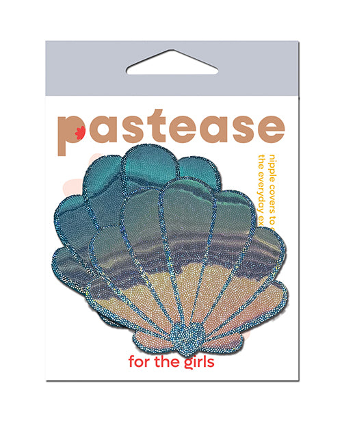 Cubrepezones con diseño de conchas de sirena opalescentes Pastease - Azul verdoso Talla Única