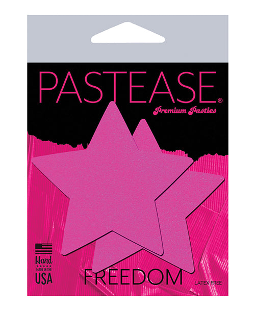 Cubrepezones Pastease Basic Star Negro Reactivo a la Luz - Rosa Neón T/U