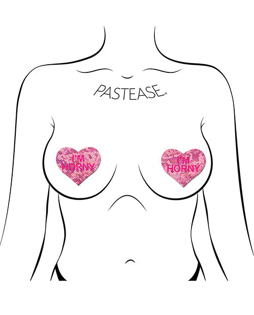 Pastease Premium Corazón "Estoy Cachondo" - Rosa/Rojo Talla Única