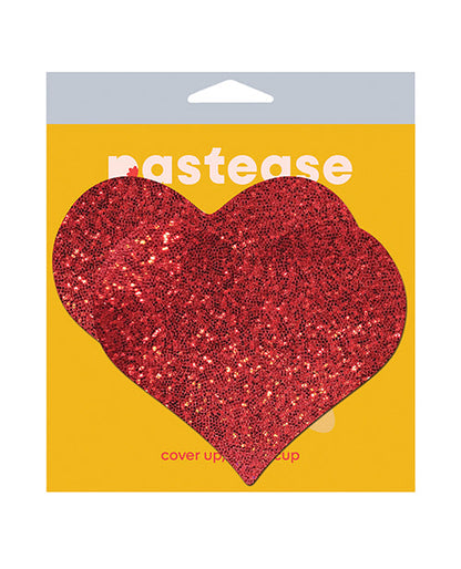 Cache-tétons Cœur pailleté Pastease – Rouge Taille Unique