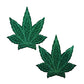 Cache-tétons Pailletés Feuille de Cannabis Pastease - Vert Taille Unique