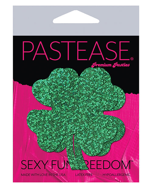 Cache-tétons Pastease Premium Pailleté Trèfle à quatre feuilles - Vert Taille unique