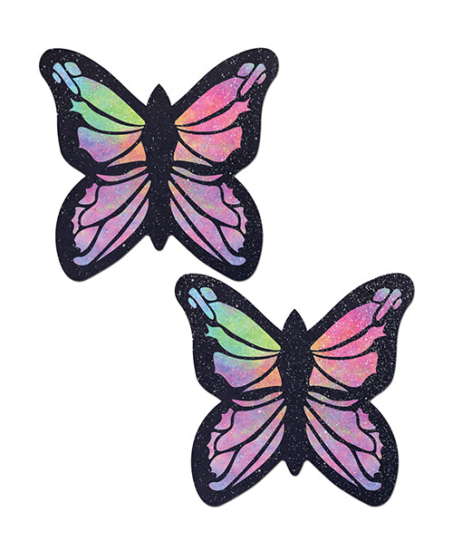 Cache-tétons Papillon en Velours Pailleté Pastease - Arc-en-ciel T/U