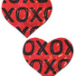Cache-tétons pailletés Premium Pastease XOXO Cœur - Rouge/Noir Taille unique