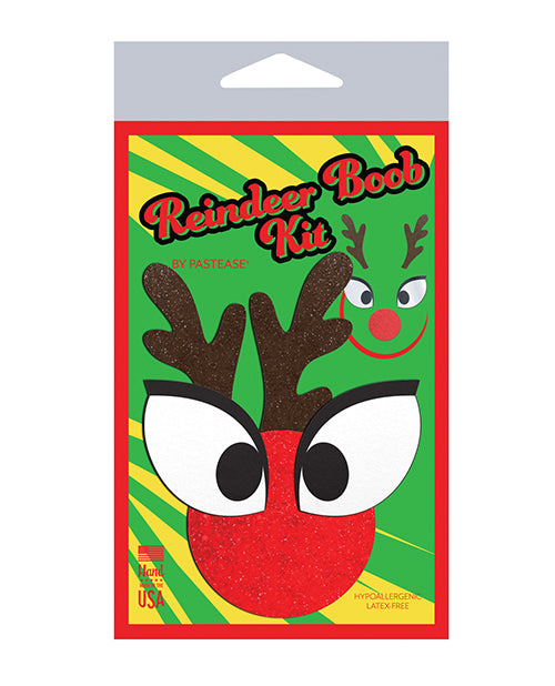 Kit de Pezones Decorativos Navideños Premium con Diseño de Reno - Multiusos T/U
