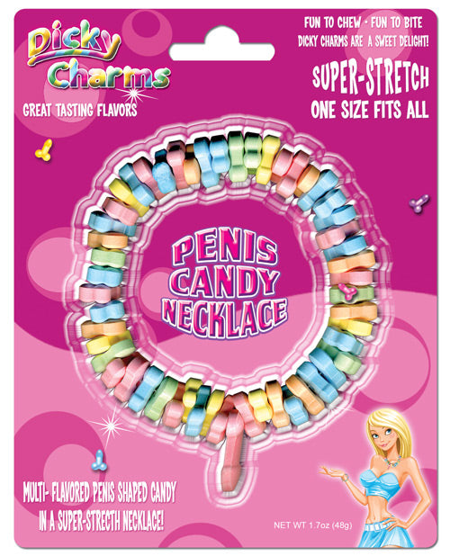 Collar de dulces de pene arcoíris