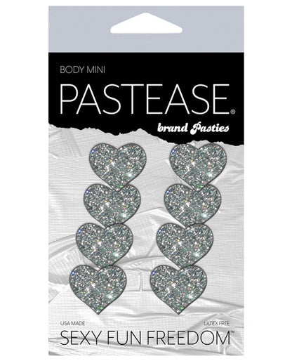 Pastease Cœurs pailletés Premium Mini - Argent Lot de 8