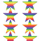 Cache-tétons Pastease Premium Mini Étoiles Arc-en-ciel - Paquet de 8 Taille Unique