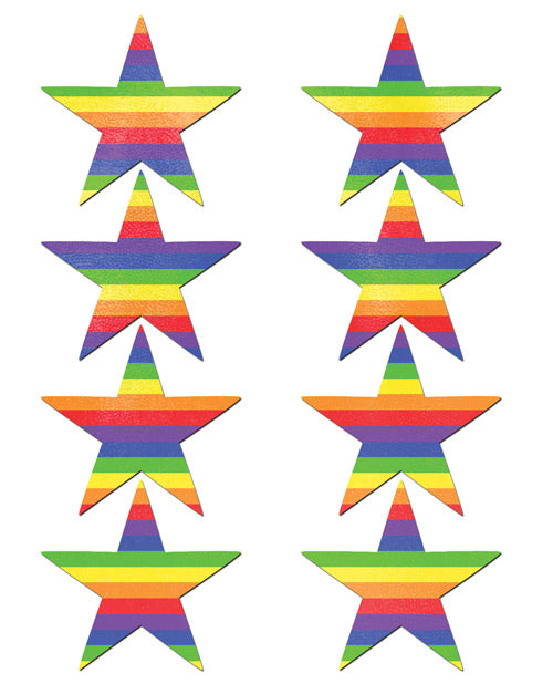 Cache-tétons Pastease Premium Mini Étoiles Arc-en-ciel - Paquet de 8 Taille Unique