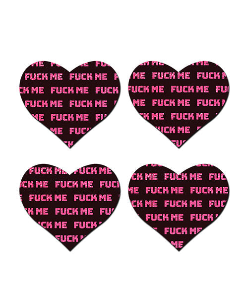 Cœurs adhésifs Petites "Fuck Me" - Noir/Rose T/U