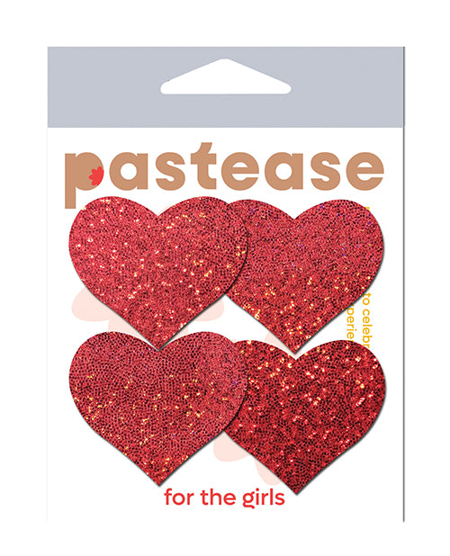 Pastease Premium Petites Corazón de Purpurina - Rojo Talla Única Paquete de 2 Pares