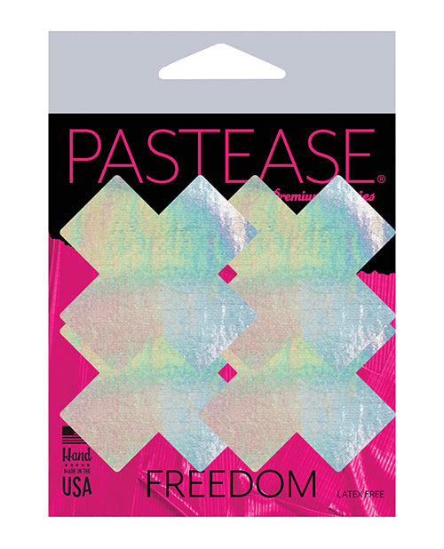 Pastease Premium Petites Holographic Plus X - Argent Taille Unique, Lot de 2 paires