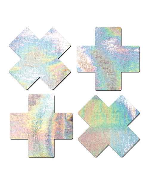 Pastease Premium Petites Holographic Plus X - Argent Taille Unique, Lot de 2 paires