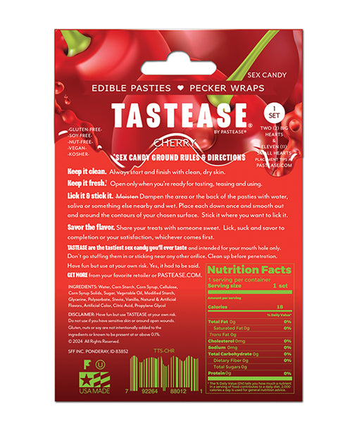 Cache-tétons et étuis à pénis comestibles Pastease Tastease – Cerise T/U