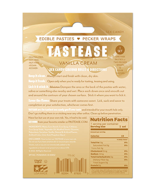 Cache-tétons et étuis péniens comestibles Pastease Tastease – Crème sucrée T/U
