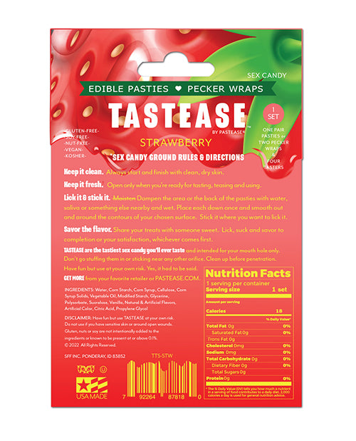 Cache-tétons et étuis pour pénis comestibles Pastease Tastease – Fraise T/U