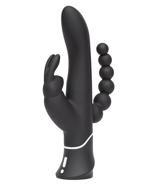 Vibrador Happy Rabbit | Vibrador de punto G de triple curva | Vibrador de clítoris negro de 21 modos | Mejor vibrador para mujeres
